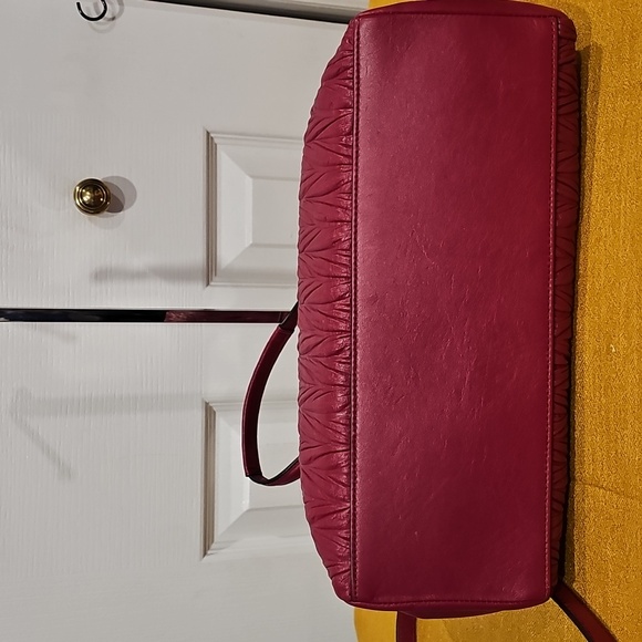 Coach Madison Burgundy Gathered Leather Satchel Bag W/Crossbody Strap NWOT - Picture 9 of 15